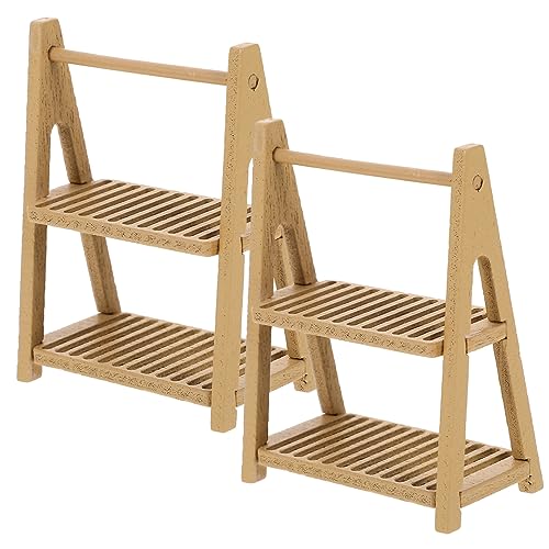 ifundom 2Stücke Mini Brotständer für Puppenhaus Verschleißfeste Miniaturmöbel zur Dekoration für Landschaftsbau und Kreative Spielszene Holzmaterial für Langlebige von ifundom