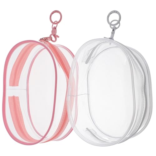 ifundom 2Stücke Puppen Aufbewahrungstaschen mit Schlüsselanhänger PVC Mini Figuren Taschen für Sammler und Puppen Organizer Transparent von ifundom
