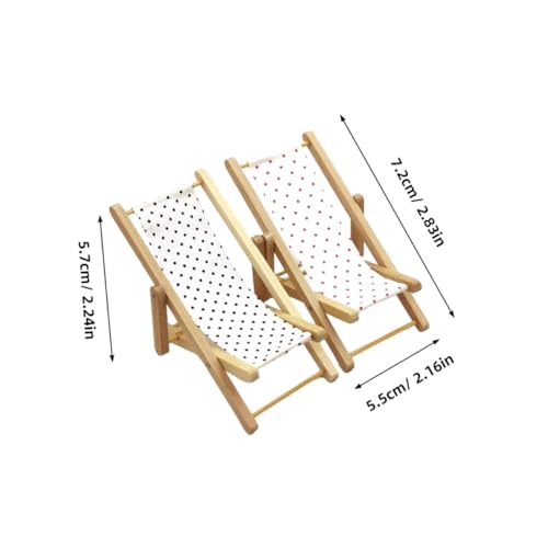 ifundom 2stücke Deck Chair Miniatur Liegestühle Für Puppenhäuser Landschaft Dekoration Strandmöbel Zubehör Für Kreative Projekte Und Miniaturgärten von ifundom