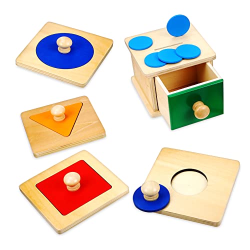 ifundom Baby Geometrische Puzzles Holz Box Spielzeug Kleinkinder Spielzeug Set Für Frühes Lernen von ifundom