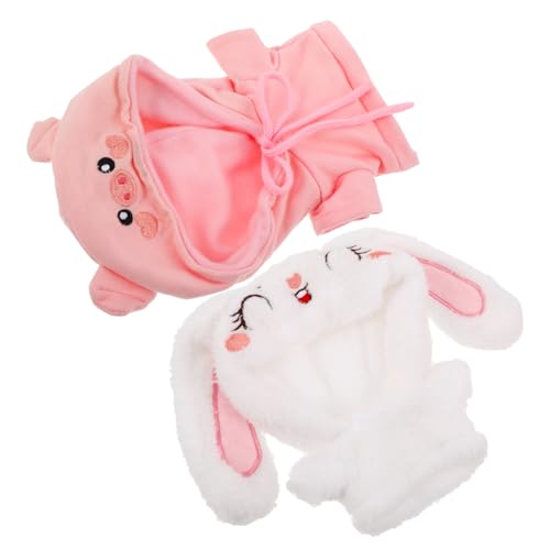 ifundom 2pcs Gefüllte Tierhuberkupplungen Süße Plüschpuppenbekleidung Kleine Kapuzenpullover Für Gefüllte Tiere Plüsch Spielzeugkleidung Vorräte von ifundom