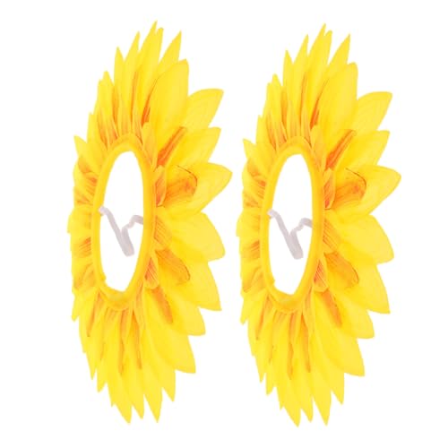 ifundom 2stücke Sonnenblumen Kopfband Lustige Kopfdekoration Für Kindergartenveranstaltungen Outdoor-partys Und Cosplay Weiche Handgemachte Blumenhaaraccessoires Fotorequisiten von ifundom