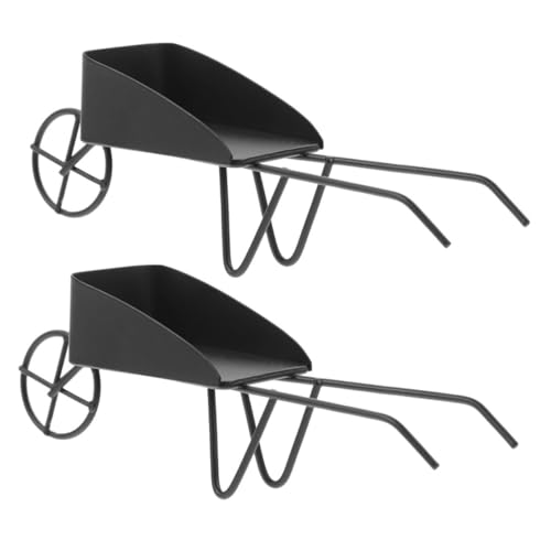 ifundom 2pcs Miniatur -schubkarren Modell Dollhouse Accessoires Miniatur -schubkarre Modell Metall Winzig von ifundom