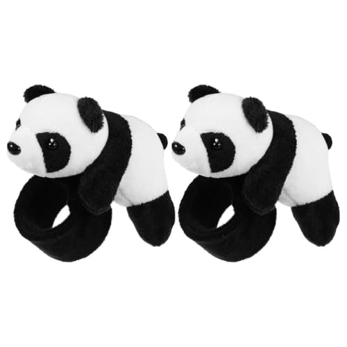 ifundom 2pcs Panda Slap Armband Stofftier Plüsch Hugger Panda Armband für Jungen Mädchen Ostern Geburtstag Party Favors von ifundom