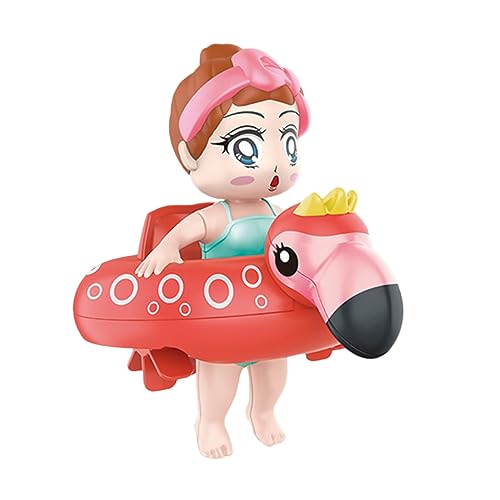 ifundom 2st Badezimmer Uhrwerk Interaktives Badespielzeug Spielzeug Für Mädchen Badewanne Wasserspielzeug Mädchen Spielzeug Cartoon-Spielzeug Rot Kind Schwimmring Karikatur Plastik von ifundom