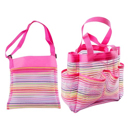 ifundom 2st Badezimmer-aufbewahrung Tasche Mesh-Taschen Mesh-strandrucksack Picknicktasche Aus Mesh Sand Tragetasche Mesh-Strandtasche Reisespielzeug Netztasche Mit Oxford-Tuch Rosy ifundom 2st Badezimmer-aufbewahrung Tasche Mesh-Taschen Mesh-strandrucksack Picknicktasche Aus Mesh Sand Tragetasche Mesh-Strandtasche Reisespielzeug Netztasche Mit Oxford-Tuch Rosy von ifundom