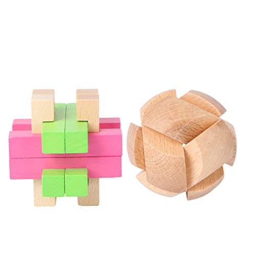 ifundom 2St Holzspielzeug für Kinder intellektuelles Puzzle-Spielzeug blockiert Stapelspiele Spielzeuge Kinderbedarf Kinderspielzeug hölzern Luban-Schloss Minsuo von ifundom