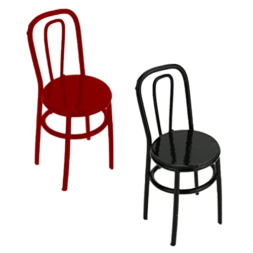 ifundom 2st Mini-Stuhl-Modell Mini-möbel Miniaturstühle Zum Basteln Stuhlmöbel Mini-Handwerk Miniaturornament Möbel Aus Legierung Mini-stuhlverzierung Heim Dekorationen Essen Spielen L208 von ifundom