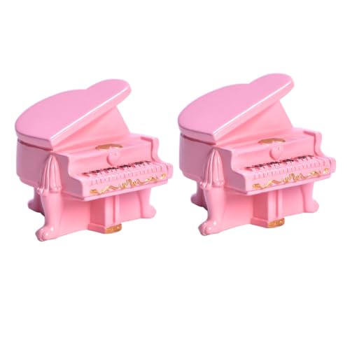 ifundom Miniatur-klavierspielzeug 2er-Set Musikalisches Für Jungen Und Mädchen Kunstharz Handwerk Für Puppenhaus Realistisches Modell von ifundom