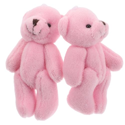 ifundom 2st Puppenhauspuppe Minibären DIY Plüschbär Mini-bärenspielzeug Mini-Puppen Kleiner Ausgestopfter Bär Kleiner Plüschbär Mini-kuscheltiere Kleine Bären Bär Plüsch Rosa Kurzer Plüsch von ifundom