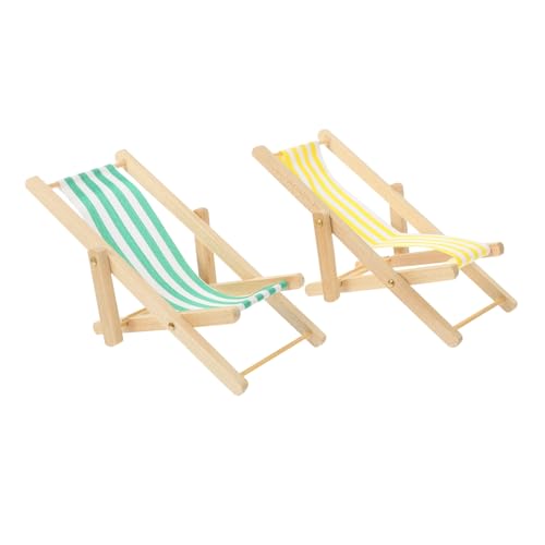 ifundom 2er-Pack Mini-liegestühle Für Puppenhaus Im Maßstab 112 Miniatur-strandliege-Spielzeug Hand-Auge-koordinationsspielzeug von ifundom