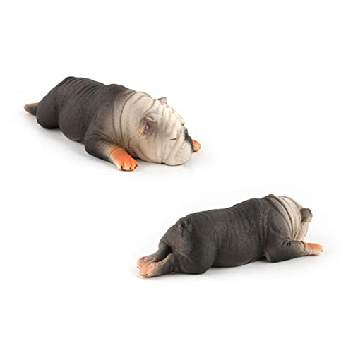 ifundom 2st Simulations-Bulldogge Hundemodell Kinderspielzeug Hundefigur Modell von ifundom