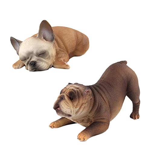 ifundom 2st Simulations-Bulldogge Spielzeuge Spielsachen Hundemodell Kinderspielzeug Hundefigur Modell von ifundom