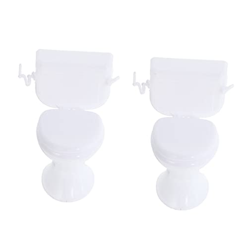 ifundom 2st Simulierte Toilette Teppich Miniatur Bad Puppe Flitter Mini-Ornament Mini-Verzierungen Mini-Modell Weiß Plastik ifundom 2st Simulierte Toilette Teppich Miniatur Bad Puppe Flitter Mini-Ornament Mini-Verzierungen Mini-Modell Weiß Plastik von ifundom