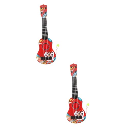 ifundom 2st Ukulele Für Kinder Modelle Gitarren Kinderspielzeug Spielzeuge Ukulele Zum Verschenken Ukulele Für Anfänger Gitarre Für Kinder Kleinkind Rot Plastik Musik Saiteninstrument von ifundom