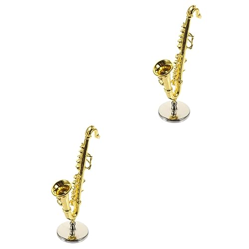 ifundom 2St Zubehör für Puppenhäuser Mini-Saxophon-Modell Saxophon Home Decor Musikspielzeug Mikrospielzeug dekoratives Mini-Instrument Puppenhaus-Saxophon- klein von ifundom
