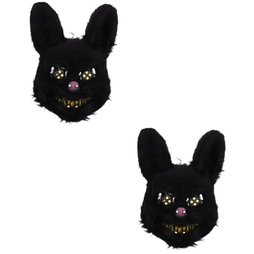 ifundom 2stücke Bunny Cosplay Maske Für Halloween Gruselige Tiermaske Für Kostümpartys Aus Plüsch Elastischem Band Für Optimale Passform Für Karneval Und Fasching von ifundom