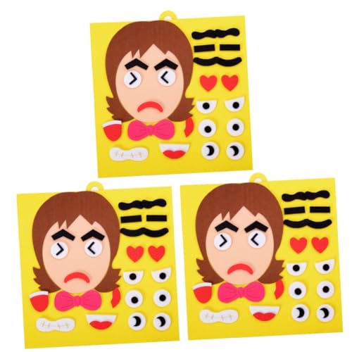 3 STK gesichtsveränderndes Puzzle Gesichtsaufkleber Kinder rätsel Kinderspielzeug Spielzeuge Gesichtsrätsel Spielzeug für die frühe Entwicklung dreidimensional einstellen von ifundom