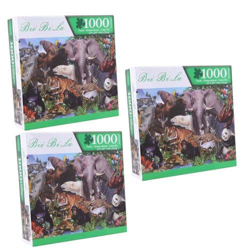 ifundom 3 Sätze À 1000 Stück Puzzle spaß The Pleasure Jigsaw Gabe Cardboard Sauf Geschenke puzle Billi tierisch Forest nicturnal Animals eine unst jigköpfe Animie Rätsel Papier Malerei von ifundom