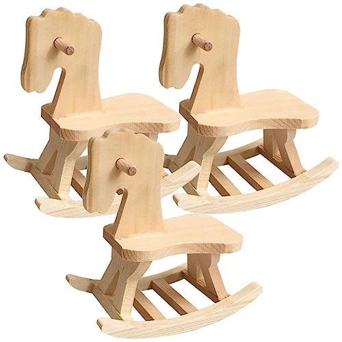 ifundom 3 Sätze DIY Spielzeug Holzpferd Bauspielzeug Holz Pferdeskulpturen Pädagogisches Holzhandwerk 3D-Puzzle Aus Holz Desktop-Ornament Hausfigur Aus Holz 3D-rätsel Kind Hölzern Geschenk von ifundom
