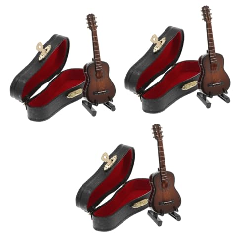 ifundom 3 Sätze Gitarrenmodell kleine Gitarre Musikinstrumente für Kinder Klassische Gitarre Classical Guitar Spielzeug Modelle Mini-Gitarre Miniatur-Gitarren-Dekor Violine schmücken Holz von ifundom