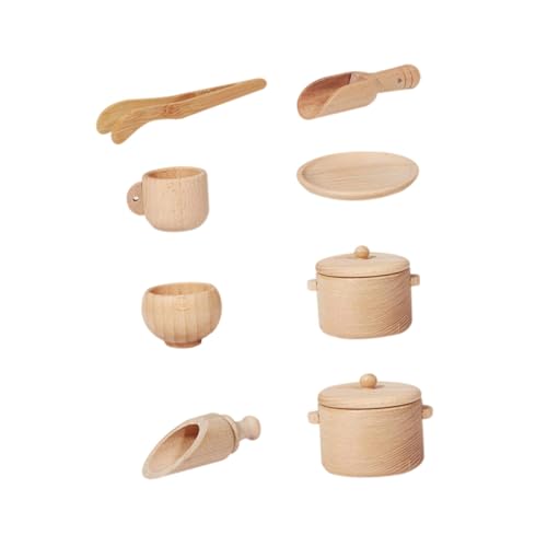 ifundom 3 Sätze Holz Geschirr Set Obst Lernspielzeug für Kinder geschirrset kinderküche Kitchen Set for Spielset aus Holz Spielzeug für Kleinkinder Geschirr küche Spielzeug hölzern von ifundom