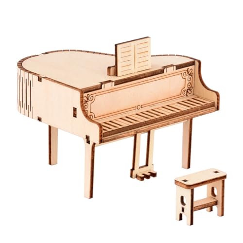 ifundom 3 Sätze Klavier Spieluhr Spielzeug kreativset Kinder spielset musikalischer Flügel Kinderklavier Spielset aus Holz holzpuzzle Handwerk Klavierverzierungen hölzern Musikbox Zubehör von ifundom
