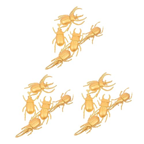 ifundom 3 Sätze -Modell Streichspielzeug Gefälschter Babyspielzeug Simulationstiermodell Tiermodellspielzeug Tiere Figur Bildungsspielzeug Desktop-Dekoration Golden PVC von ifundom