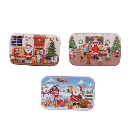 ifundom 3 Sätze Puzzle basteln für bastelmaterial für Christmas Decor weihnachtssdeko rätselbuch weihnachtdeko Weihnachtsrätsel pädagogisches Robin-Board von ifundom