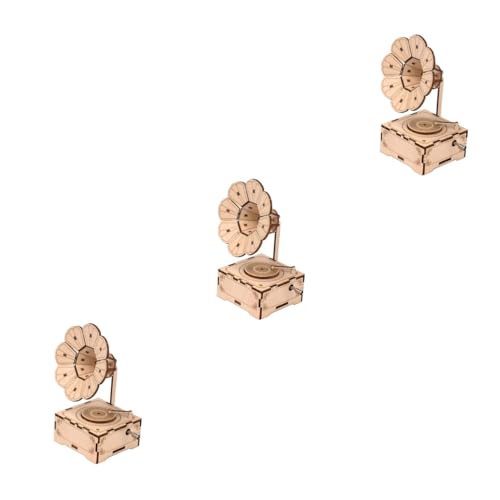 ifundom 3 Sätze Spieluhr selber Bauen Adukt-Spielzeug Mini-Spielzeug Kinder bastelset basteln für Kinder Spielzeuge Holzhandwerk pädagogisches Montagespielzeug 3D von ifundom