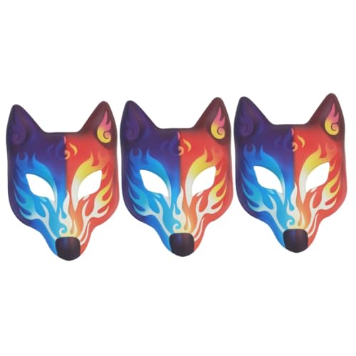 ifundom 3 Stk Fuchs Maske Maskerade Masken bemalte Gesichtsmaske Halloween-Masken Fuchsmaske Tiermasken für Kinder Maskerade-Maske Halloween-Tiermaske Cosplay-Maske bilden Japan von ifundom