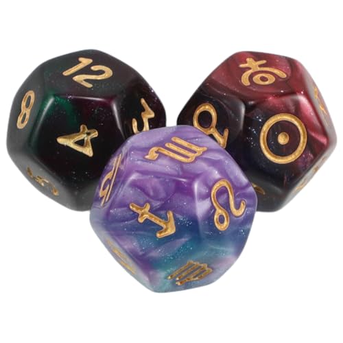ifundom 3stücke Teiliges Seitige Würfel Mit Sternzeichen Und Planeten Für Tarotkarten Und Wahrsagerei Für Tabletop-Spiele Und Astrologisches Lernen ifundom 3stücke Teiliges Seitige Würfel Mit Sternzeichen Und Planeten Für Tarotkarten Und Wahrsagerei Für Tabletop-Spiele Und Astrologisches Lernen von ifundom