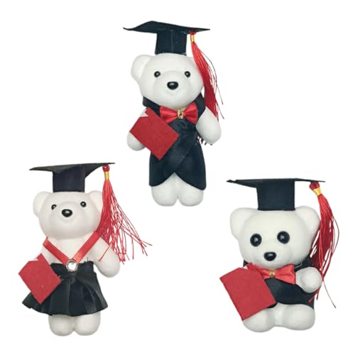 ifundom 3 Stück Bärenpuppe Grad Tierpuppe Kleine Glückwunsch Grad Tier Abschluss Bär Absolvent Vorschule Abschluss Saison Bär Abschluss Saison Filztuch von ifundom