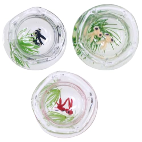 ifundom Miniatur-szenenzubehör – 3-teiliges Glas-fischglas- Zum Basteln Von Mini-häusern von ifundom