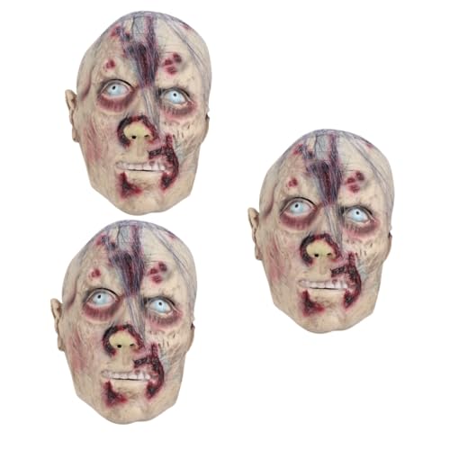 ifundom 3 Stk Halloween Zombie Latex Maske Horror Zombie Kopf bedeckung Halloween-Maske Zombie-Cosplay-Maske halloween zombie kostüm halloween horror kostüme kreative Zombiemaske Emulsion von ifundom