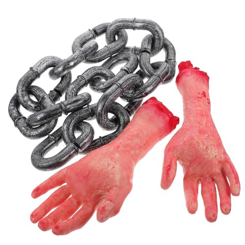 ifundom 3 Stück Kette Gebrochen Handstreich Stütze Halloween-Requisite Dekorationen Tür Halloween-Aufkleber Gefälschtes Skelett Halloween-garagenaufkleber Kostüm Hände Plastik Colorful von ifundom