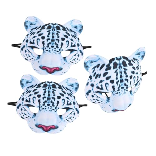 ifundom 3 Stück Leopard Halbgesicht Tiermaske aus Leichtem EVA Bequeme und Langlebige Karnevalsmaske für Halloween Cosplay Party und Kostümzubehör für Erwachsene von ifundom