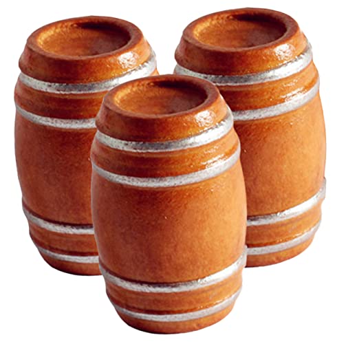 ifundom 3 Stück Mini-Eimer-Modell Miniatur Bier Becher Wein für kinderspielzeug kinderknallzeug The Craft schnapsfass Mini-Fass-Modell Tiny House Holzfass Buche von ifundom