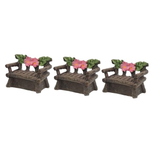 ifundom 3 Stück Mini-Stuhl Miniaturen Für Dekoration Gartenverzierung Miniatur-tischstühle Mini -Harz -Figuren Winzige Hausmöbel Miniaturpuppenhausmöbel Gartenzubehör Mini Möbel Kunstharz von ifundom