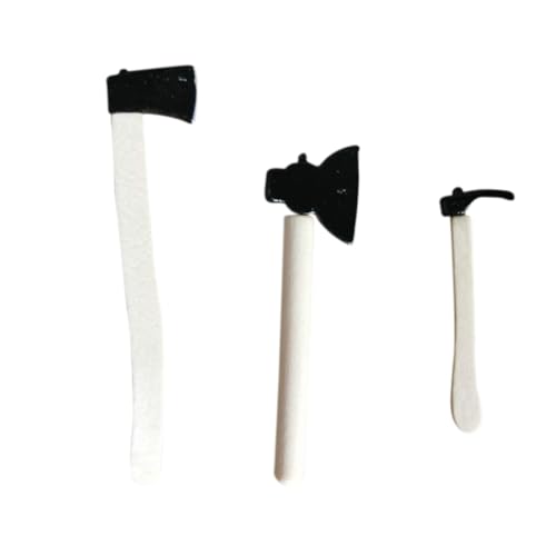 ifundom Miniatur-gartengeräte-Set – 3-teiliges Zubehör – Beil Schaufel Und Rechen Aus Metall – Ideal Für Die Innen- Und Außendekoration von ifundom
