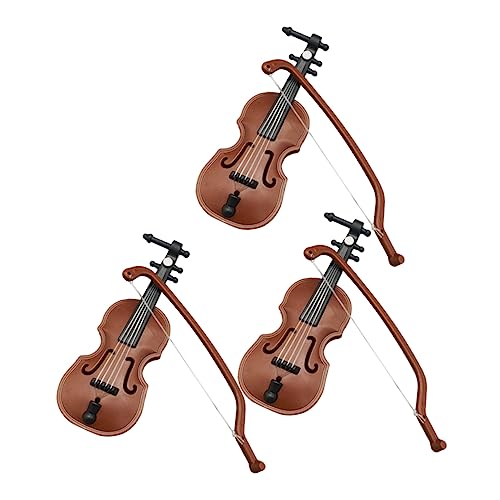ifundom 3 Stück Miniaturmodell Dekoratives Modell Mini-Geige Mini-verzierung Brown ifundom 3 Stück Miniaturmodell Dekoratives Modell Mini-Geige Mini-verzierung Brown von ifundom