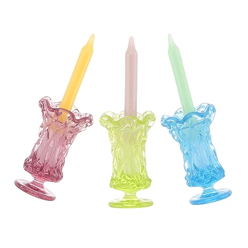 ifundom Miniatur- Mini-kerzenbecher 3-teiliges Set Für Zuhause Schülerprojekte Foto-Requisiten Realistisches Basteln Zufällige Farbe von ifundom