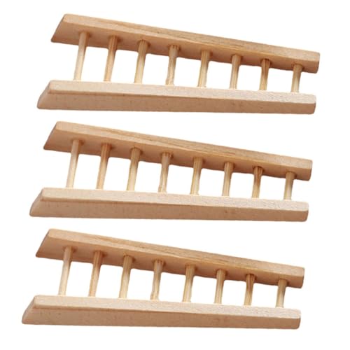 ifundom 3 Stück Puppenhaus Mini-leitermöbel Miniaturmodell Ornamente Retro-Leiter (holzleiter) 3 STK Puppenhausleiter Miniaturornament Miniaturen Zum Basteln Landschaftsleiter Leitermodell von ifundom