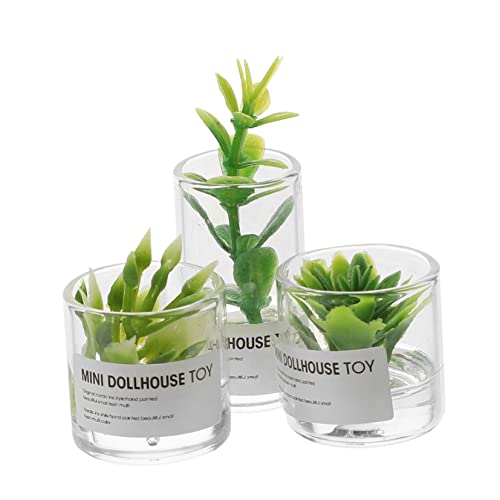 ifundom 3 Stück Miniatur-glasflasche Mit Grünen Pflanzen Perfekt Für Die Dekoration Von Winzigen Häusern Miniaturgärten Bonsai-Modellen ifundom 3 Stück Miniatur-glasflasche Mit Grünen Pflanzen Perfekt Für Die Dekoration Von Winzigen Häusern Miniaturgärten Bonsai-Modellen von ifundom