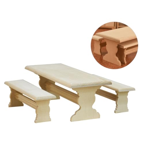 ifundom 3 Stück Puppenstuben-Tisch Und Stuhl-Set Modell Mini-hausverzierung Zierstuhl Mini-möbelspielzeug Simulationsmöbel Hölzern Beige ifundom 3 Stück Puppenstuben-Tisch Und Stuhl-Set Modell Mini-hausverzierung Zierstuhl Mini-möbelspielzeug Simulationsmöbel Hölzern Beige von ifundom