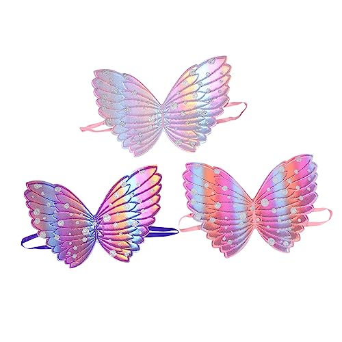 ifundom 3stücke Teiliges Junge Mädchen Engel Flügel Kostüm Accessoires Bunte Schmetterlingsflügel Für Halloween Geburtstagsfeiern Karneval Und Theateraufführungen von ifundom