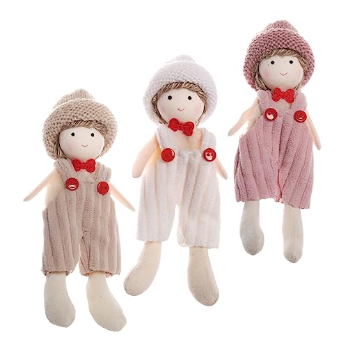 ifundom 3 Stücke Stricken Junge Plüsch Puppe Für Kinder Dekorative Keychain Weiche Spielzeug von ifundom