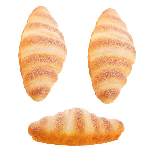 ifundom 3 Stück Teiliges Brot Realistische Dekobrote aus Kunstmaterialien Detailgetreue Brotsimulation für Schaufensterdekoration Fotorequisiten und Thematische Ausstellungen von ifundom