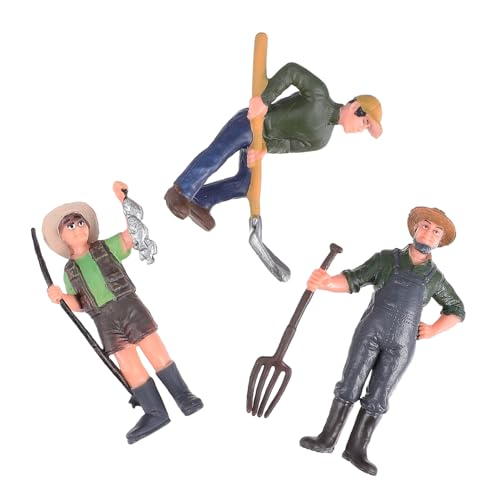 ifundom 3 Stück Teiliges Lebensechte Bauernhof Figuren aus Realistische Landarbeiter Miniaturspielzeug für Modellbau und Kinderspiel Geeignet von ifundom