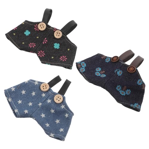 ifundom 3 Stück Teiliges Puppen-Overalls Baumwolle Niedliche Mini-Jeans-Latzhosen mit Stern Blumenmuster Kompatibel für Verschiedene Stofftiere und Puppen DIY Anziehzubehör für Sammler und ifundom 3 Stück Teiliges Puppen-Overalls Baumwolle Niedliche Mini-Jeans-Latzhosen mit Stern Blumenmuster Kompatibel für Verschiedene Stofftiere und Puppen DIY Anziehzubehör für Sammler und von ifundom